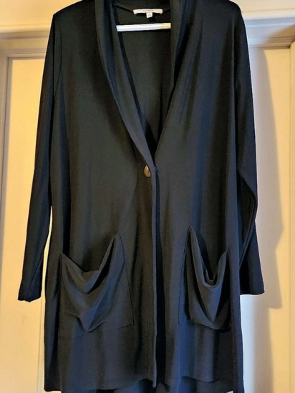 Sympli Draped Black Jacket Size 10
